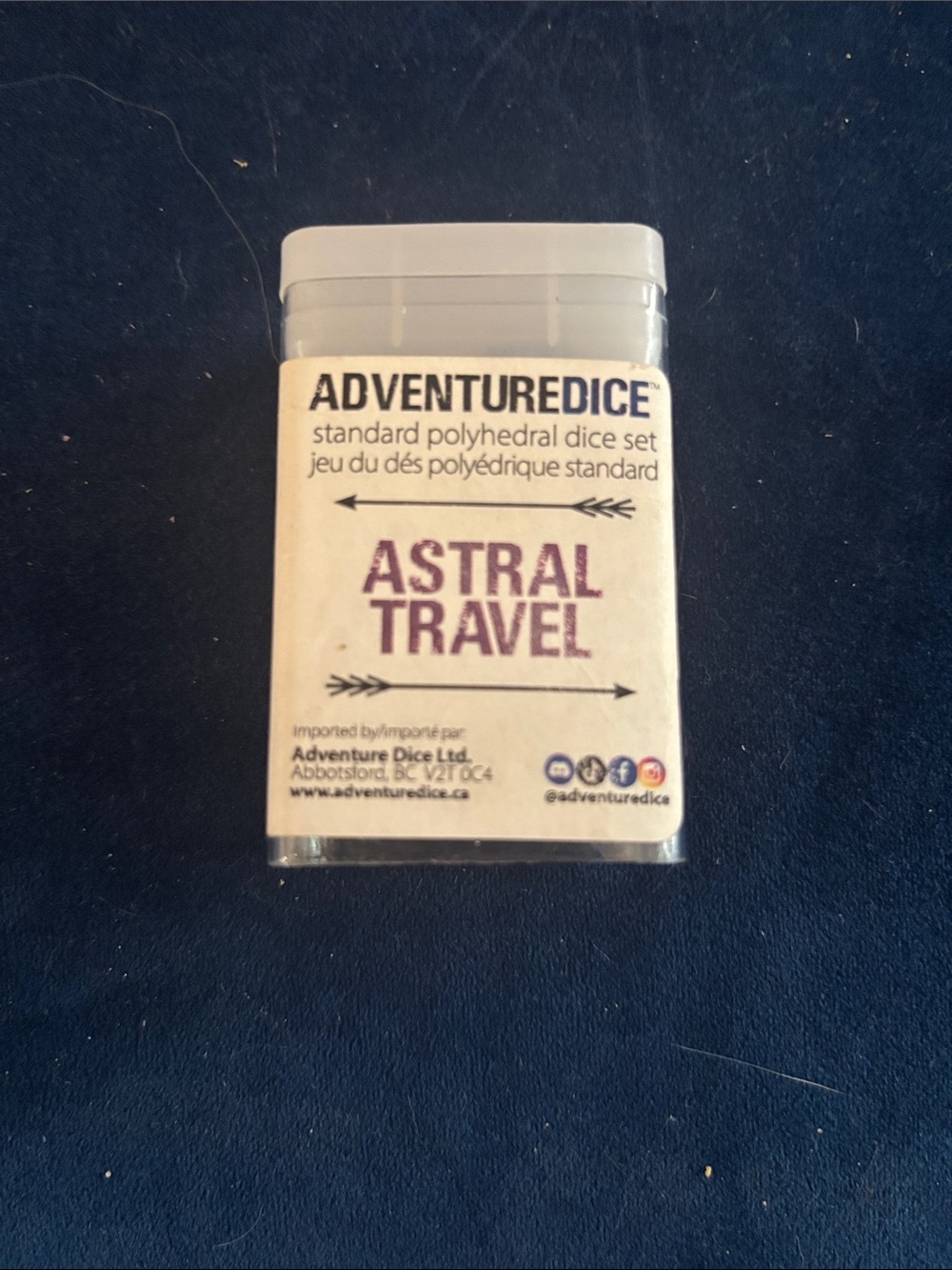 Astral Travel Polyhedral Dice Set - White Case dungeons and dragons